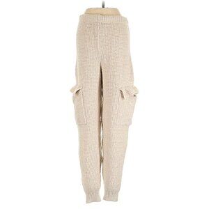 Cargo Joggers Waffle Knit Lounge Cozy Sage + Stone Pants Womens Medium Beige